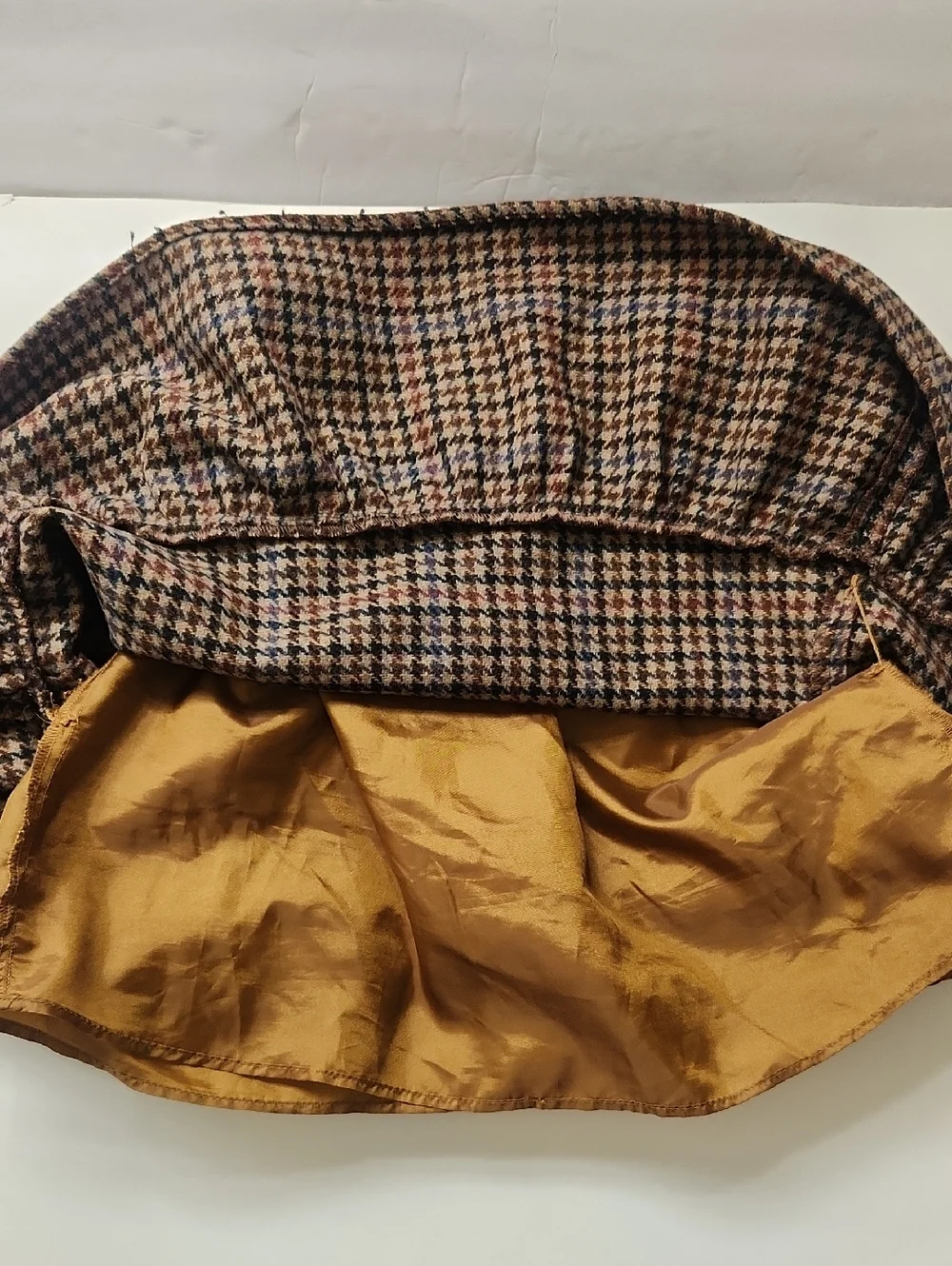 J. Crew Mercantile Brown & Black Houndstooth Ruffle Hem Mini Skirt